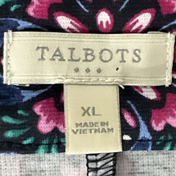 Talbots Dress Women XL Floral Patterned V-Neck Sleevless Multi-color Stretch - Picture 3 of 12